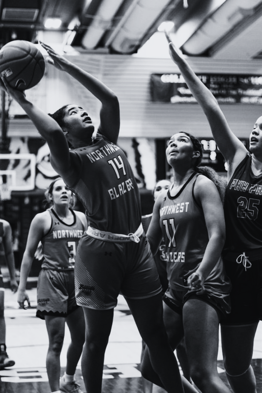 Youth basketball action background