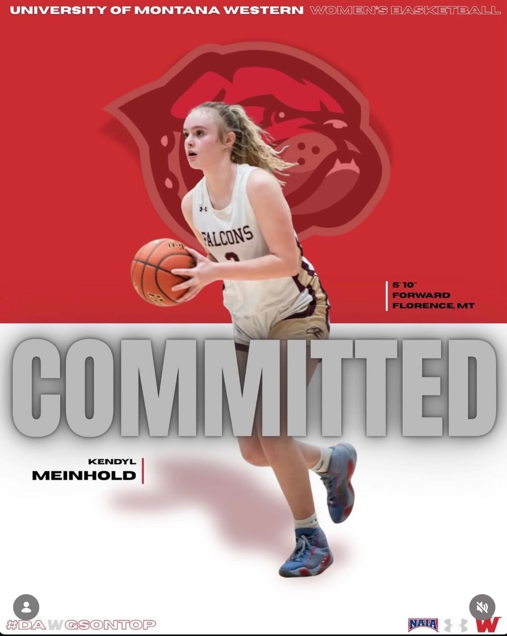 Kendyl Meinhold commitment graphic for University of Montana Western.